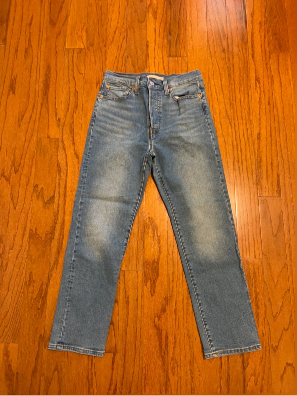 Levi’s Wedgie Straight Jeans Size 30 High Rise Vintage Wash Denim - Picture 2 of 10